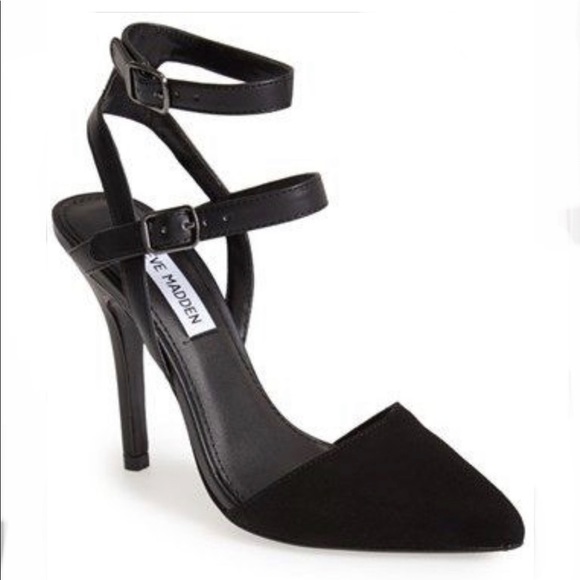 Steve‎ Madden Porttt Leather Point Toe Heel in Black Size 8 - Picture 1 of 8